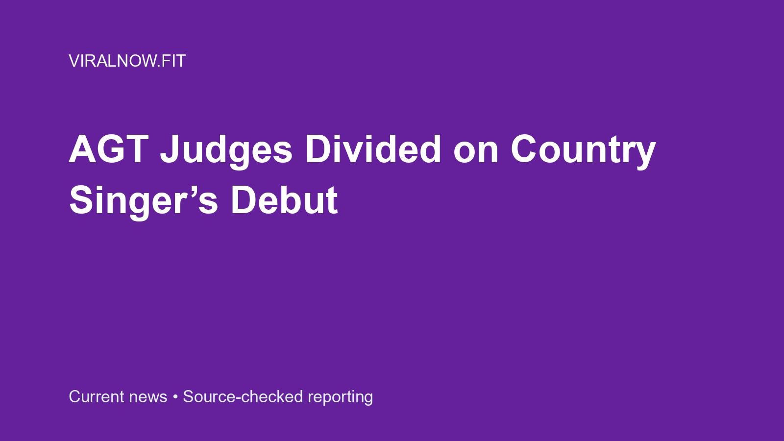 AGT Judges Divided on Country Singer’s Debut