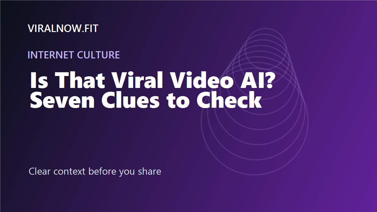 Is That Viral Video AI? A Calm Viewer’s Seven-Clue Checklist